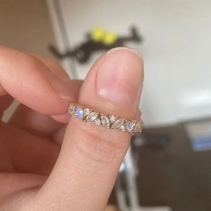 14K Moonstone and Diamond ring